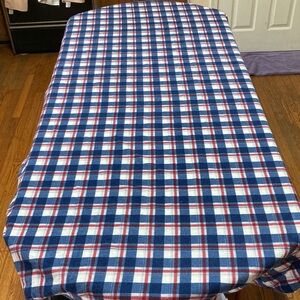 Cuddl Duds Navy, White and Red Plaid Twin Single Fitted Sheet Qty 2